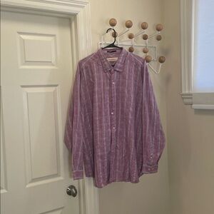 Tommy Bahama - Silk Blend Long Sleeve Button Down  - Purple / Blue XXL